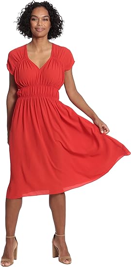 Vestido midi de crèpe Catalina