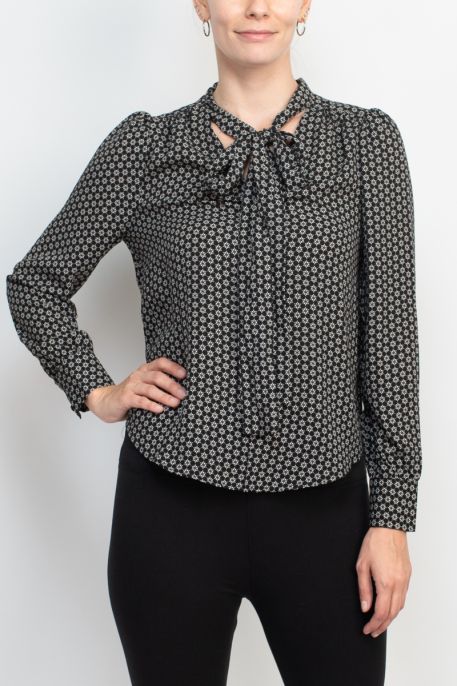 Blusa estampada con lazo