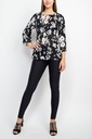 Blusa floral de puños acampanados 