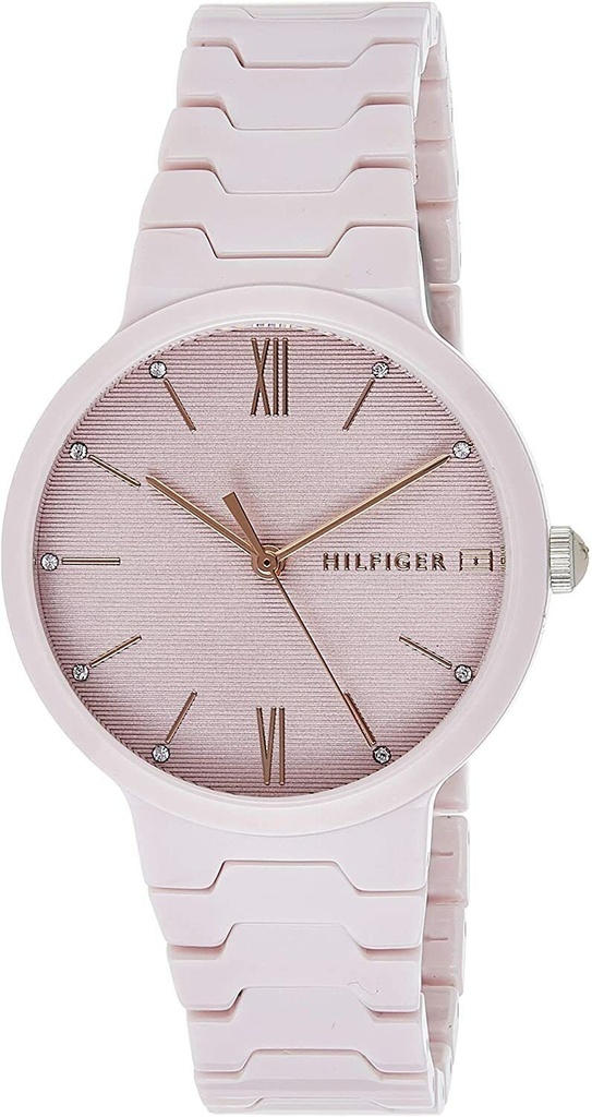 Reloj de cerámica con acentos de cristal