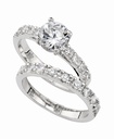 Anillo solitario y argolla con circonita