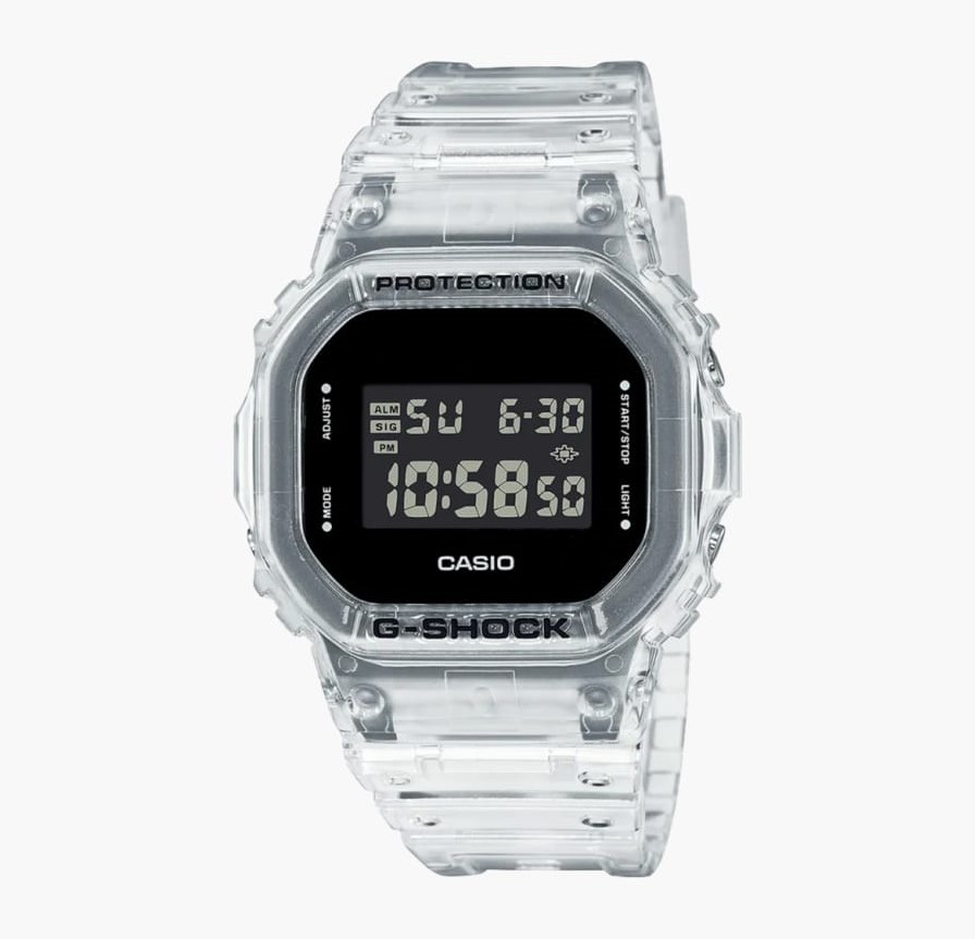 Reloj digital de resina transparente