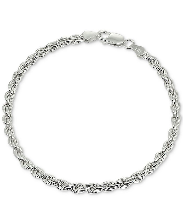 Pulsera de cuerda en plata de ley
