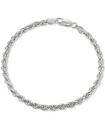 Pulsera de cuerda en plata de ley
