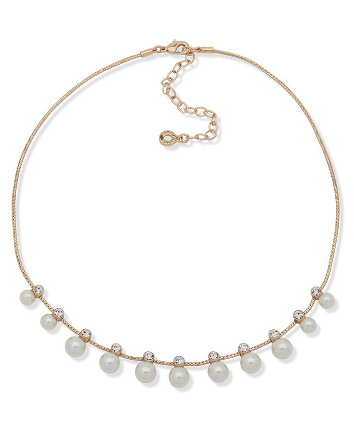 Collar llamativo con cristales y perlas