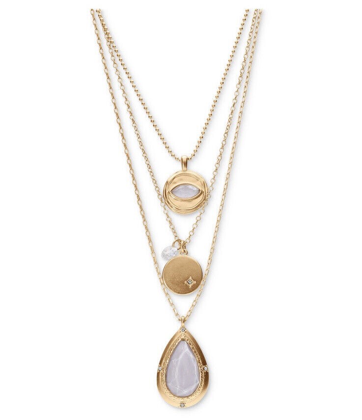 Collar de triples capas con piedra