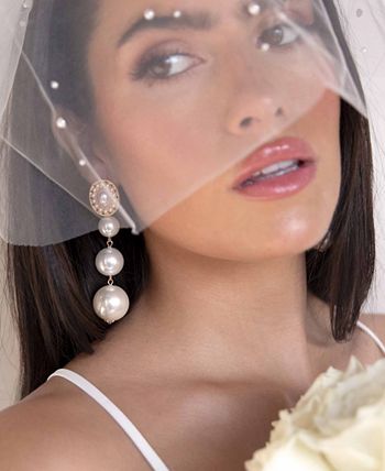 Aretes graduados de perlas