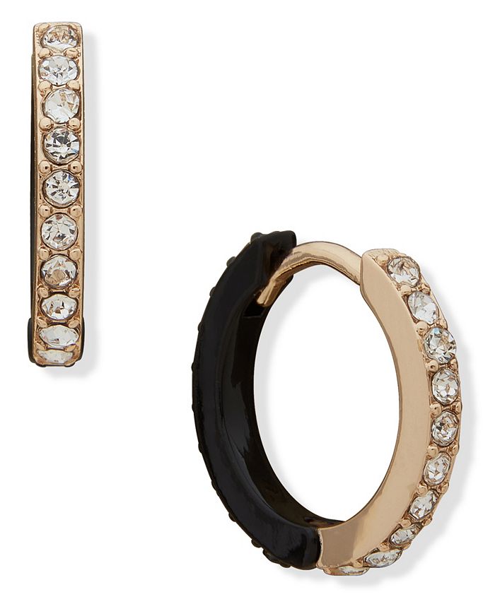 Aretes de aro reversibles con pavé