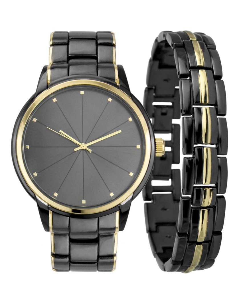 Dúo de reloj y pulsera a dos tonos