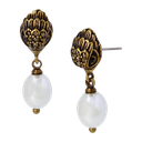 Aretes con cabeza de águila y perla