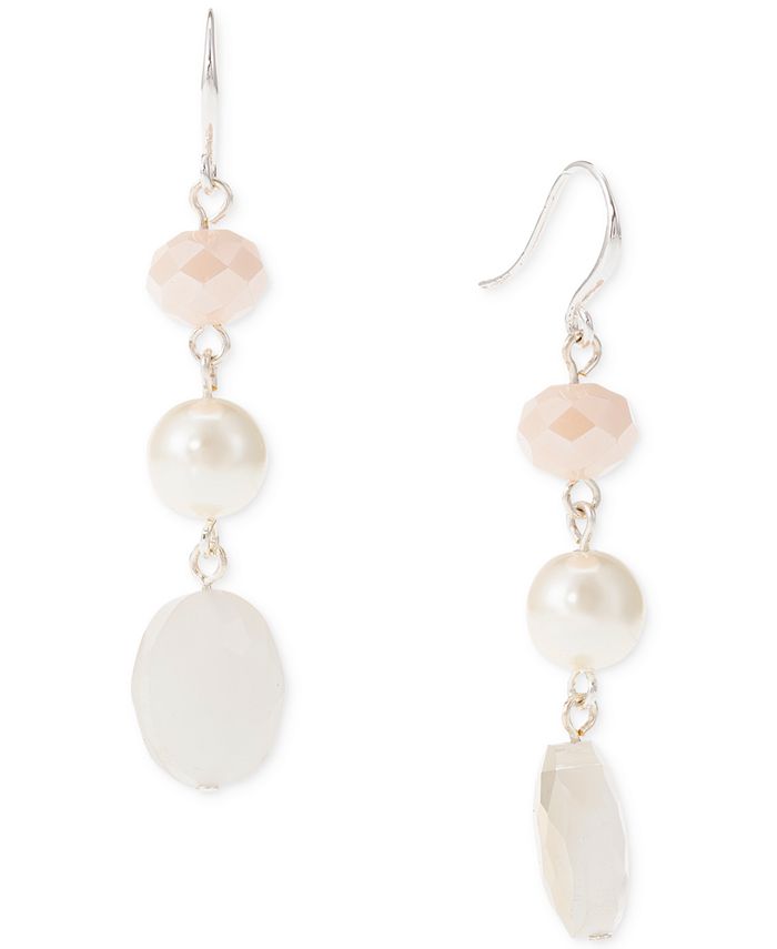 Aretes colgantes triples con cuentas