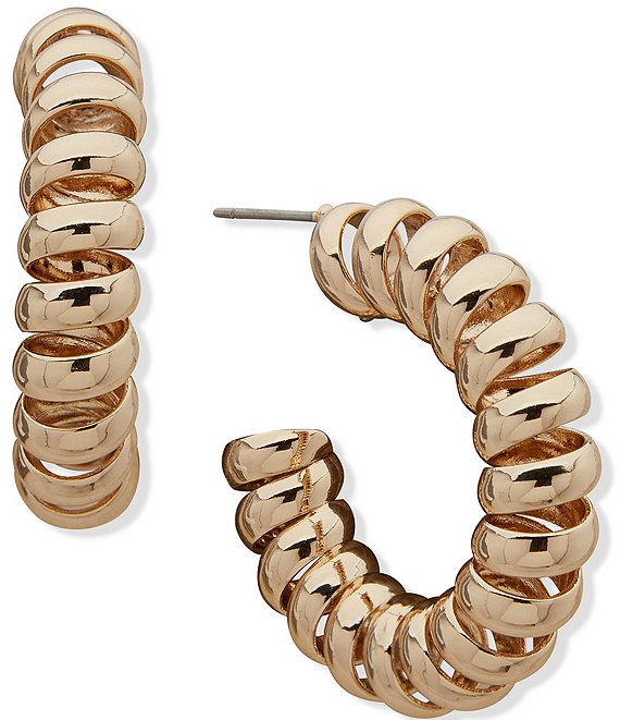 Aretes de aro en forma de C en espiral