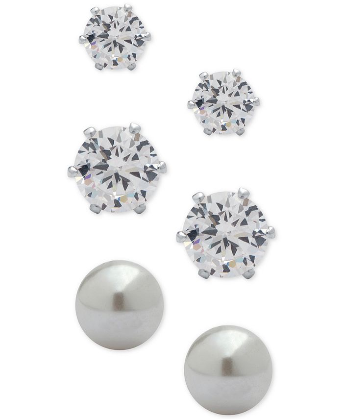 Set de aretes de perlas y circonias