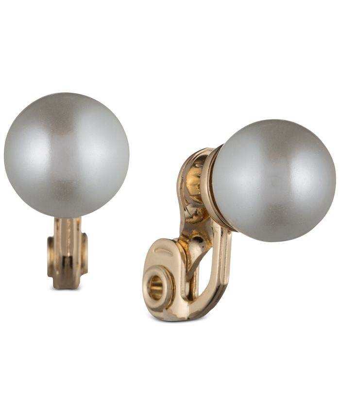 Aretes de clip de perla