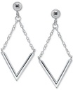 Aretes colgantes con cadena y barra