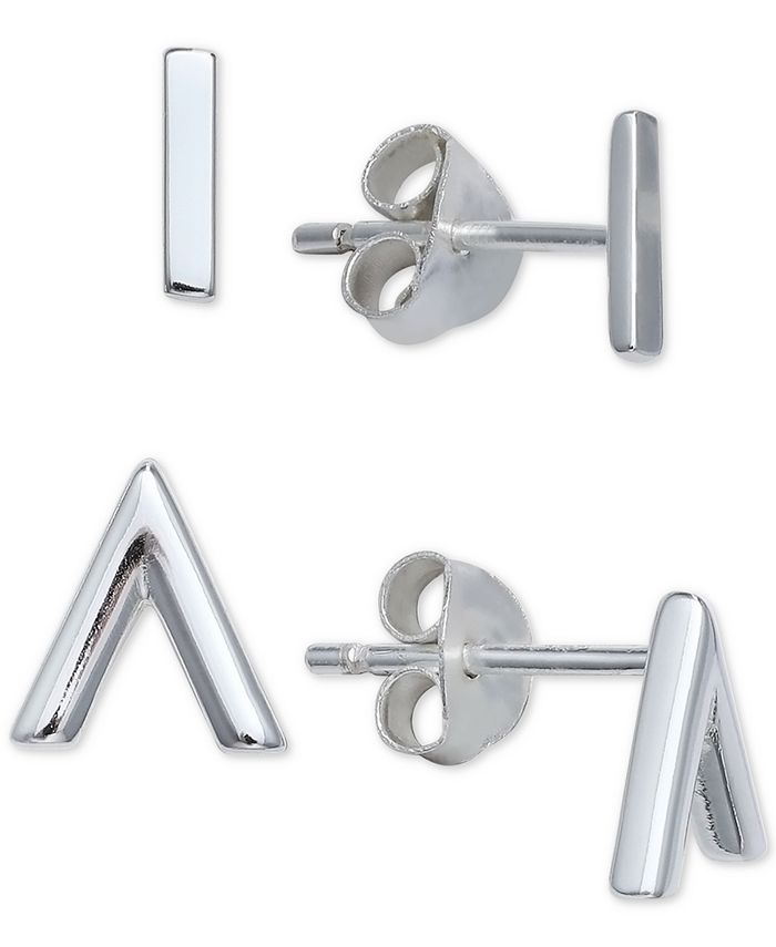 Aretes con barra pulida y chevrón