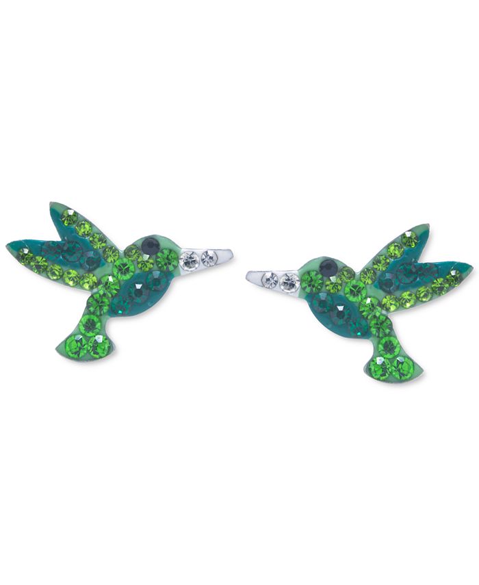Aretes de colibrí de cristal