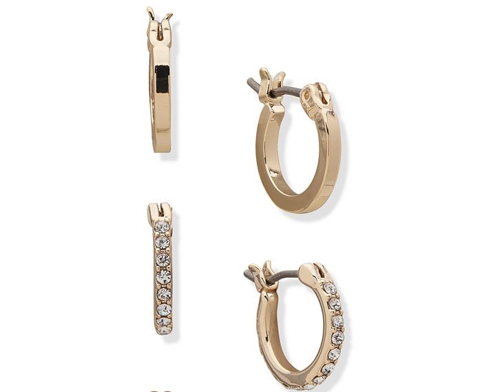 Aretes de aro mini con pavé