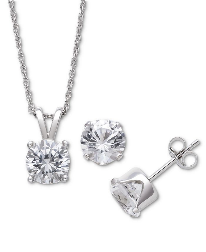 Juego de aretes y colgante de zafiro