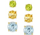 Aretes con piedras en oro de 18 k