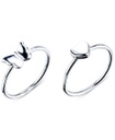 Set De Anillos, Mariposa Y Corazon De Plata Esterlina