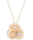 Collar con colgante "con margaritas de perlas cultivadas