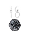Juego de aretes y bandeja hexagonal
