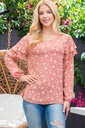 Blusa Floral Manga Abullonada