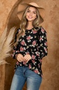 Blusa floral de manga larga