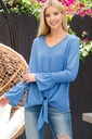 Blusa crepe con manga larga Denim