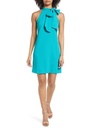 Vestido cuello halter y lazo