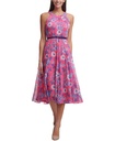 Vestido midi floreado con cinturón