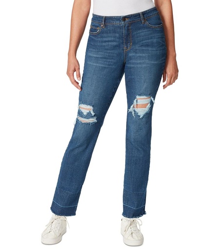 Jeans rectos desgastados