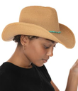 Sombrero vaquero con ribete de cuentas