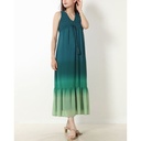 Vestido largo con ribete sombreado
