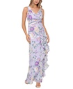 Vestido maxi floral con volantes
