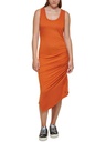 Vestido midi con laterales fruncidos