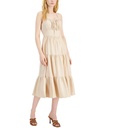 Vestido midi de bloques plisados
