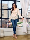 Blusa con cuello drapeado Ivory