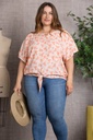 Blusa floral con abertura en el escote