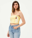 Blusa crop strapless de algodón