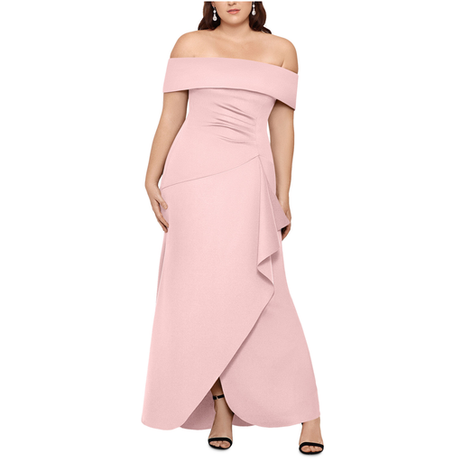 Vestido formal cruzado con volantes