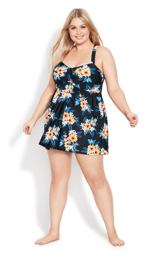 Vestido de baño con estapado Floral