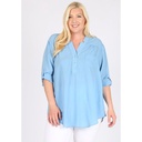 Blusa de chiffon con bolsillos