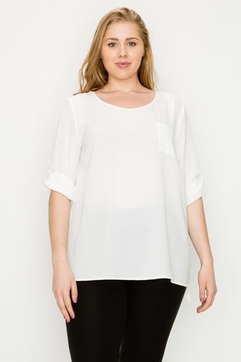 Blusa con mangas enrollables 