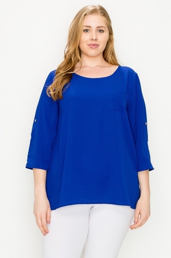 Blusa con mangas enrollables 