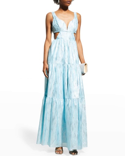 [1220601] Vestido largo con aberturas laterales