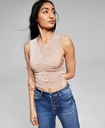 Blusa sin mangas fruncida