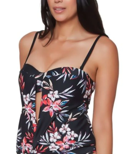 Top tankini con estampado floral