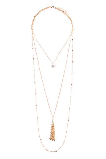 [1430025] Collar a capas con borla 